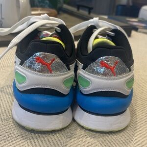 Puma Kids' Silver and Blue Sneakers